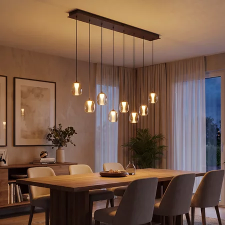 Stars of Light Moderne hotel chique hanglamp Ferro 10-lichts op balk brons