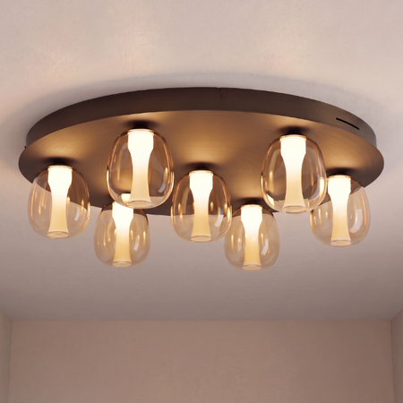 Stars of Light Moderne design plafondlamp Ferro 7-lichts rond brons