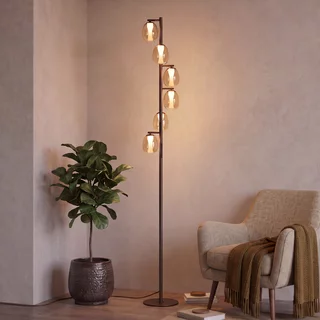 Vloerlamp Ferro 6-lichts brons