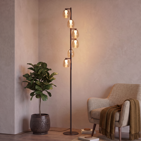 Stars of Light Moderne hotel chique vloerlamp Ferro 6-lichts brons