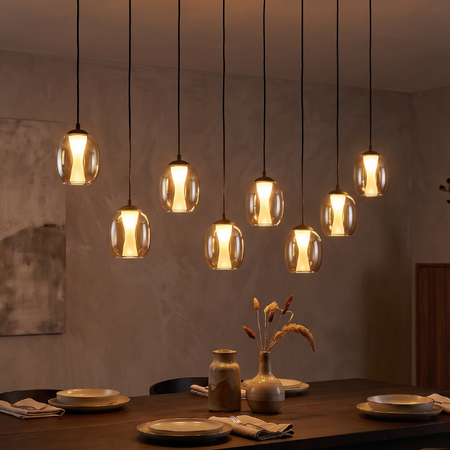 Stars of Light Moderne hotel chique hanglamp Ferro 10-lichts op balk brons