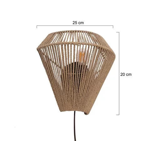 Steinhauer Scandinavische wandlamp Ropex 1-lichts touw crème