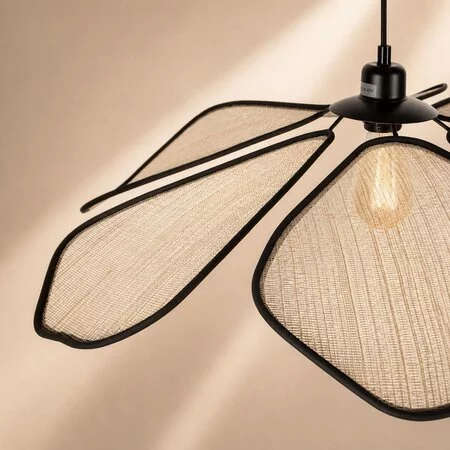 Steinhauer Japandi hanglamp LumaFlora 1-lichts linnen crème