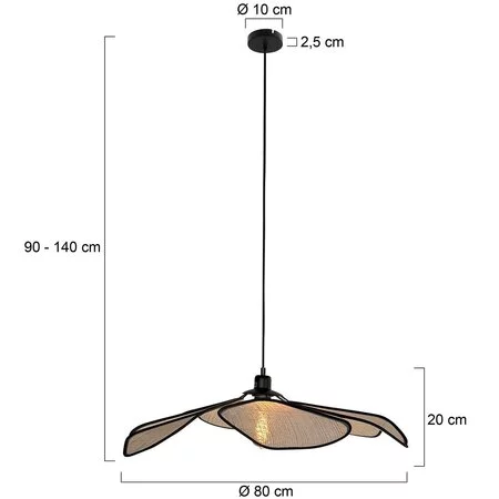 Steinhauer Japandi hanglamp LumaFlora 1-lichts linnen crème