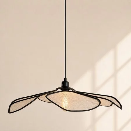 Steinhauer Japandi hanglamp LumaFlora 1-lichts linnen crème