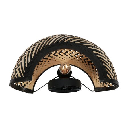 Steinhauer Oosterse design wandlamp Maze 1-lichts bamboe zwart naturel