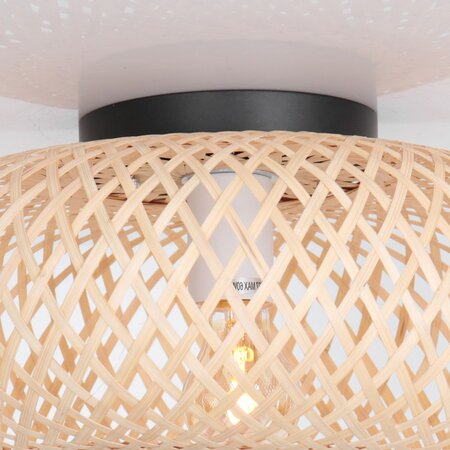 Steinhauer Japandi plafondlamp Maze 1-lichts bamboe beige