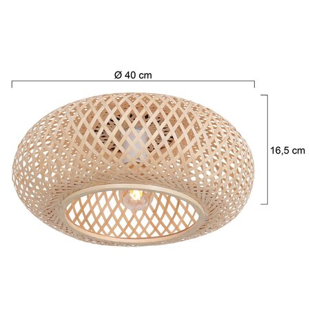 Steinhauer Japandi plafondlamp Maze 1-lichts bamboe beige
