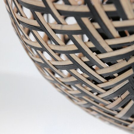 Steinhauer Oosterse design plafondlamp Maze 1-lichts bamboe zwart naturel