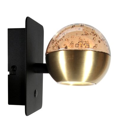 Steinhauer Hotel chique wandlamp Belluno 1-lichts amber glas goud
