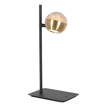 Steinhauer Hotel chique tafellamp Belluno 1-lichts amber glas goud