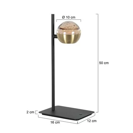 Steinhauer Hotel chique tafellamp Belluno 1-lichts amber glas goud