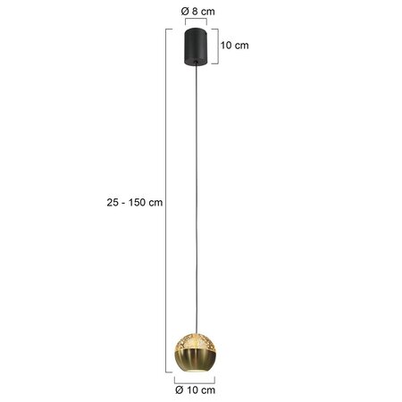Steinhauer Hotel chique hanglamp Belluno 1-lichts amber glas goud