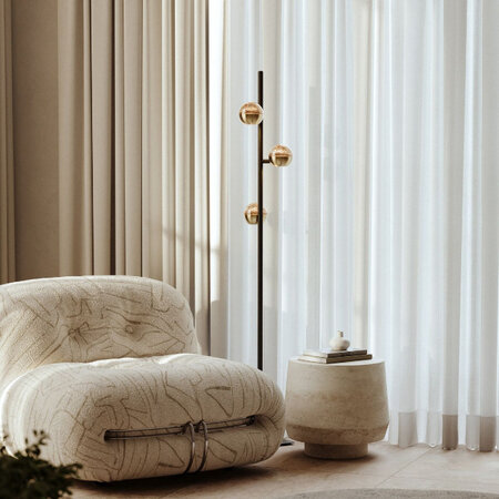 Steinhauer Moderne hotel chique Vloerlamp Belluno 3-lichts glas amber