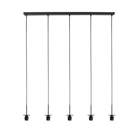Steinhauer Oosterse hanglamp Ropex 5-lichts op balk bruin-crème