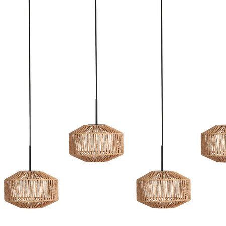 Steinhauer Ibiza Oosterse hanglamp Ropex 5-lichts op balk met touw kappen