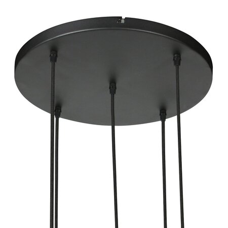 Steinhauer Oosterse hanglamp Ropex 5-lichts getrapt hoog touw bruin-crème
