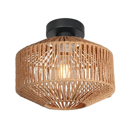 Steinhauer Ibiza stijl plafondlamp Ropex 1-lichts touw crème