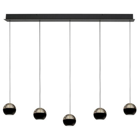 Steinhauer Moderne design hanglamp Belluno 5-lichts op balk smoke glas