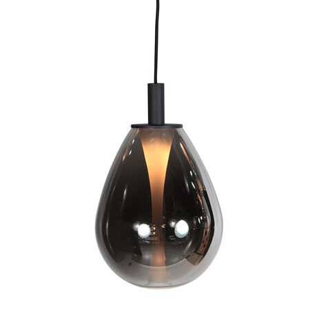 Steinhauer Moderne Design hanglamp Glimsy 1-lichts smoke glas zwart