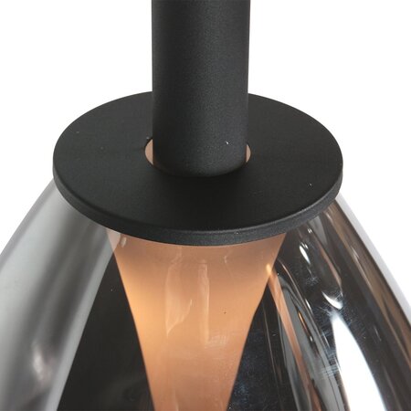 Steinhauer Moderne Design hanglamp Glimsy 1-lichts smoke glas zwart