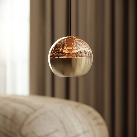 Steinhauer Hotel chique hanglamp Belluno 1-lichts amber glas goud