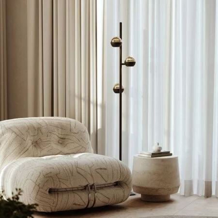 Steinhauer Design moderne vloerlamp Belluno 3-lichts smoke glas zwart