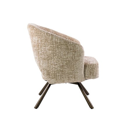 BelaLuz Moderne draaifauteuil Icon stof Monti zand met bruin frame