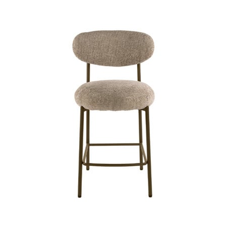 BelaLuz Scandinavische barstoel Tissee Cargo zand met bruin frame