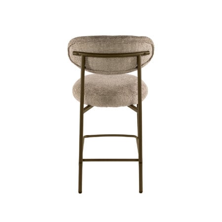 BelaLuz Scandinavische barstoel Tissee Cargo zand met bruin frame