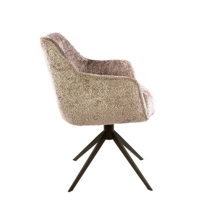 BelaLuz Moderne design armstoel Flow draaibaar alura zand bruin frame