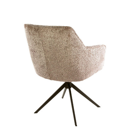 BelaLuz Moderne design draaibare armstoel Flow Alura zand bruin