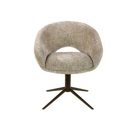 BelaLuz Moderne design draaibare eetkamerstoel Ravello Hoven zand bruin onderstel