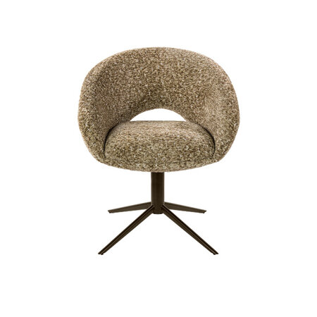 BelaLuz Moderne design draaibare armstoel Ravello champagne bruin