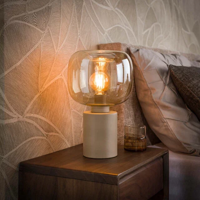 Tafellamp Iselle 1-lichts beige