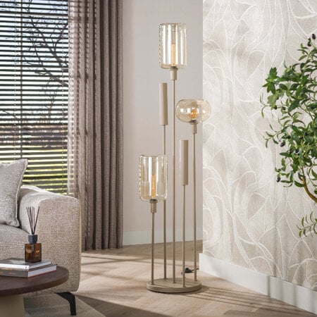 BelaLuz Moderne design vloerlamp Iselle Switch 5-lichts getrapt beige