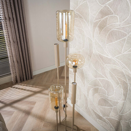 BelaLuz Moderne design vloerlamp Iselle Switch 5-lichts getrapt beige