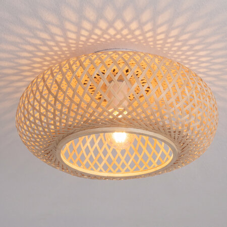 Steinhauer Japandi plafondlamp Maze 1-lichts bamboe beige