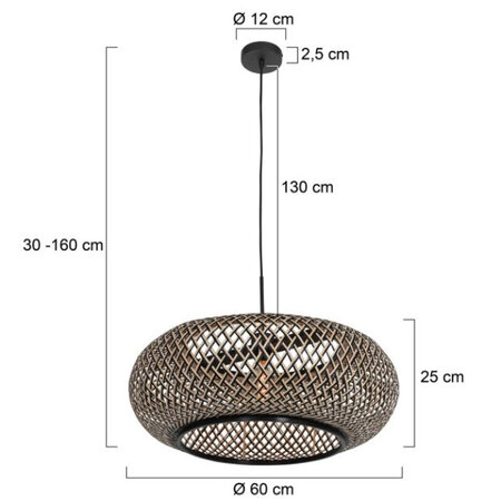 Steinhauer Scandinavische hanglamp Maze 1-lichts bamboe beige