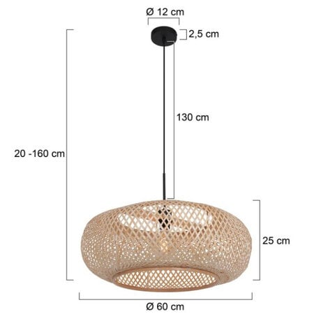 Steinhauer Landelijke hanglamp Maze 1-lichts beige