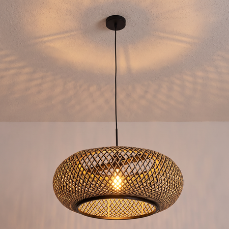 Steinhauer Scandinavische hanglamp Maze 1-lichts bamboe beige