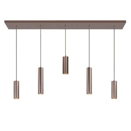 Highlight Moderne design hanglamp Locarno 5-lichts choco op balk