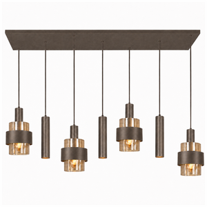 Highlight Moderne hotel chique hanglamp Marrone 7-lichts choco met bruin glas