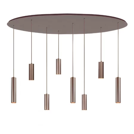 Highlight Hotel chique hanglamp Locarno 8-lichts ovaal choco bruin