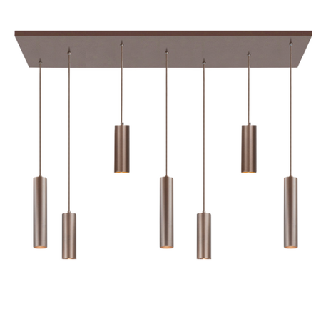 Highlight Moderne hanglamp Locarno 7-lichts choco bruin