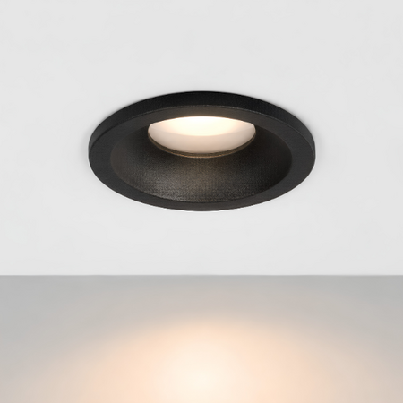 Highlight Moderne inbouwspot Loes 1-lichts rond zwart IP44