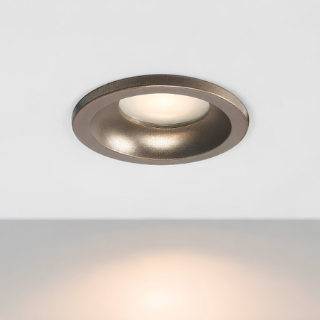 Highlight Moderne inbouwspot Loes 1-lichts rond choco bruin voor badkamer