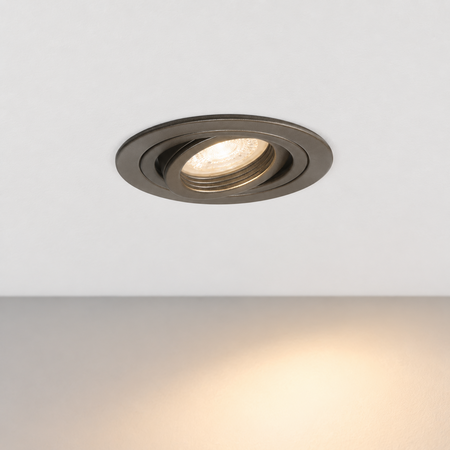 Highlight Moderne inbouwspot Tinus 1-lichts kantelbaar choco rond