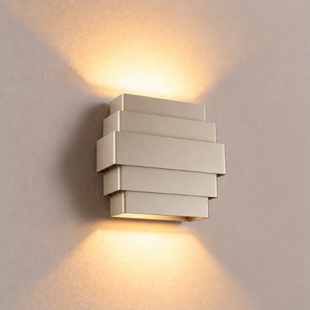 Highlight Hotel chique wandlamp Diego champagne met dim to warm verlichting