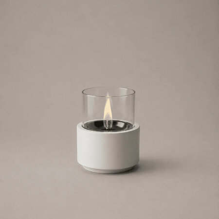 Tenderflame Japandi tafelhaard Tenderflame Lotus 12 witbeton met glas